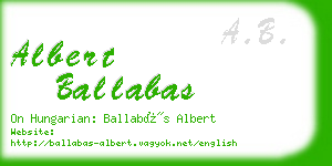 albert ballabas business card